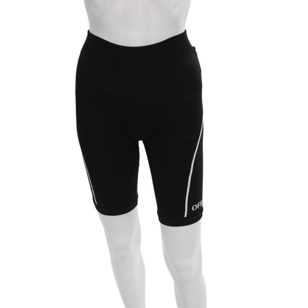Off White Women Athletic Black Shorts Athleisure Size S